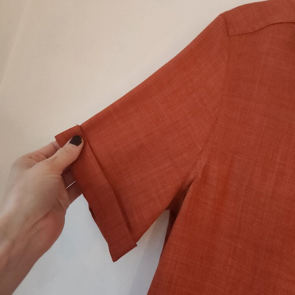 NWOT Zara Orange Popover Tunic Blouse Lagenlook Shirt Relaxed Fit Women's S - Picture 3 of 7